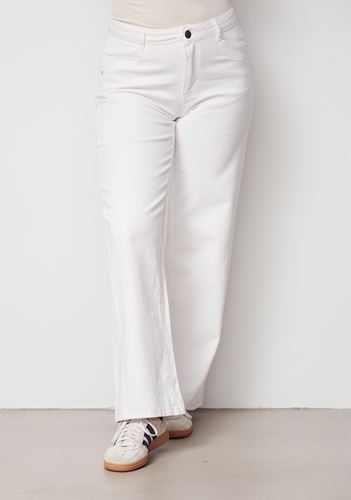 Byxor - Como Twill Wide Pant – White